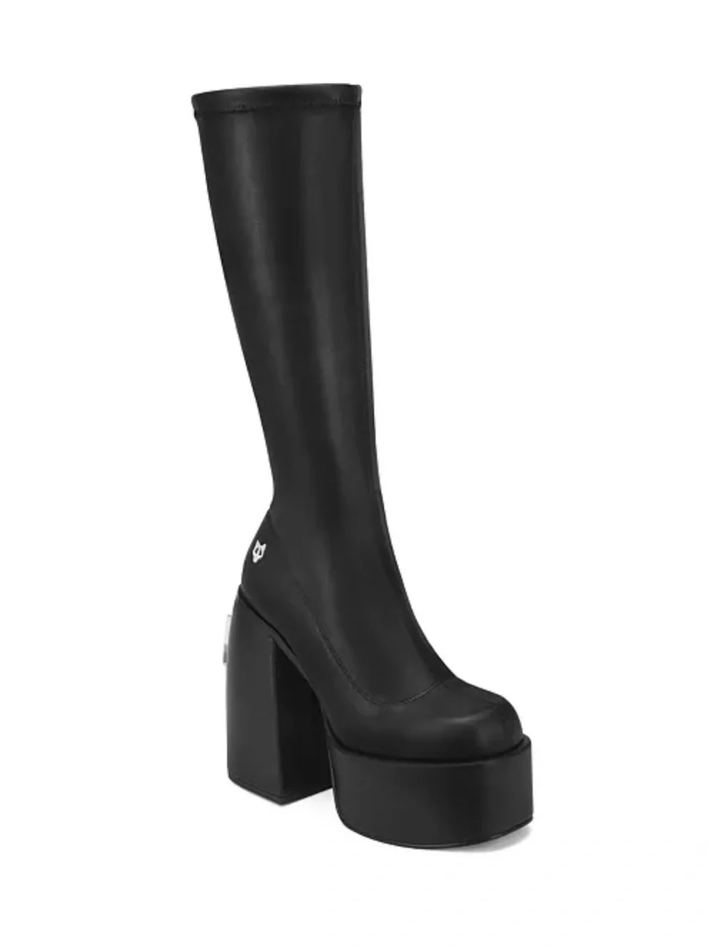 Naked Wolfe Black Knee-High Platform Block Heel Boots